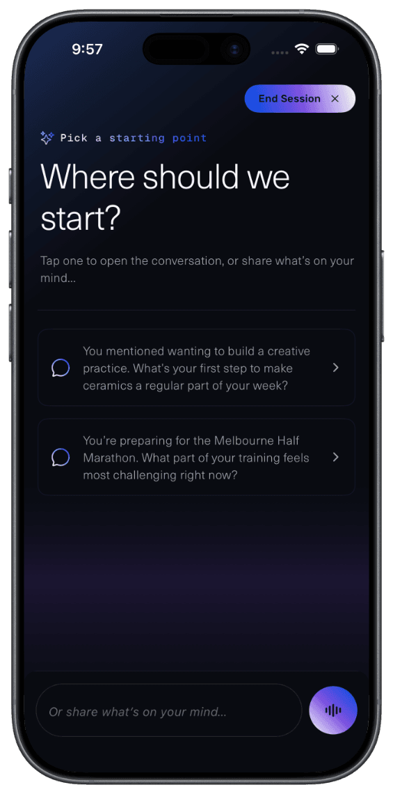 Pocket Mentor conversation on a phone